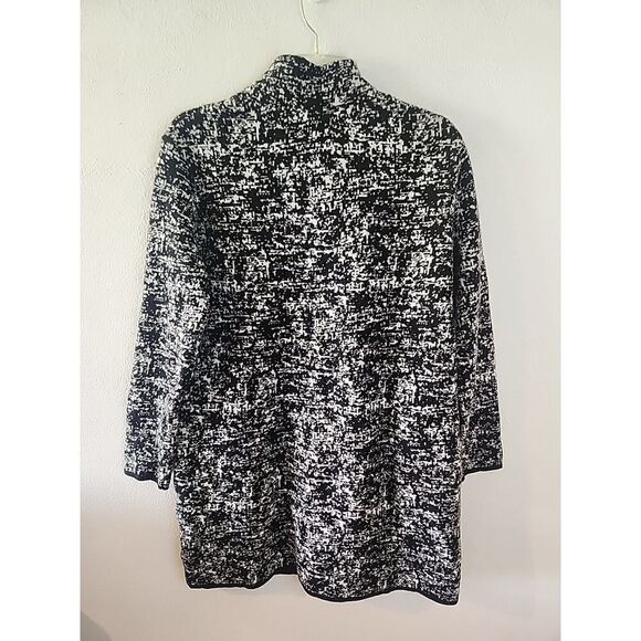 Chiaramente Cardigan Sweater Cape Wool Blend Italy Women's Size Small Black - Picture 6 of 6